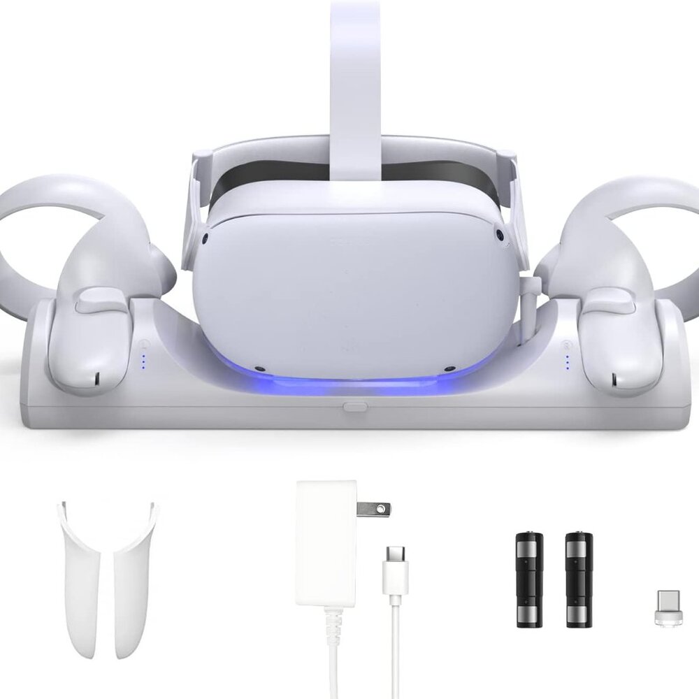 Charging Dock for Meta Quest 2, VR Charger Station USB-C Charger & Cable